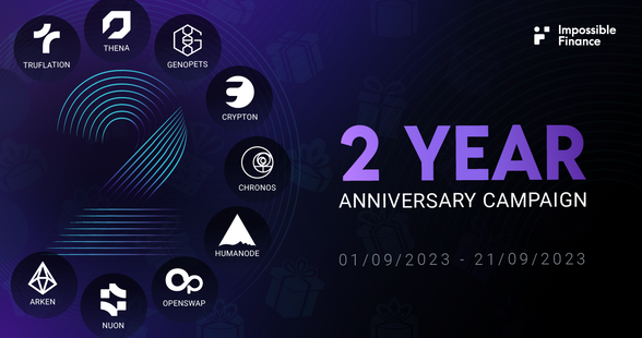 Impossible's 2-Year Anniversary Mega Campaign — Featuring Projects like Genopets, Thena Finance, Truflation and more!